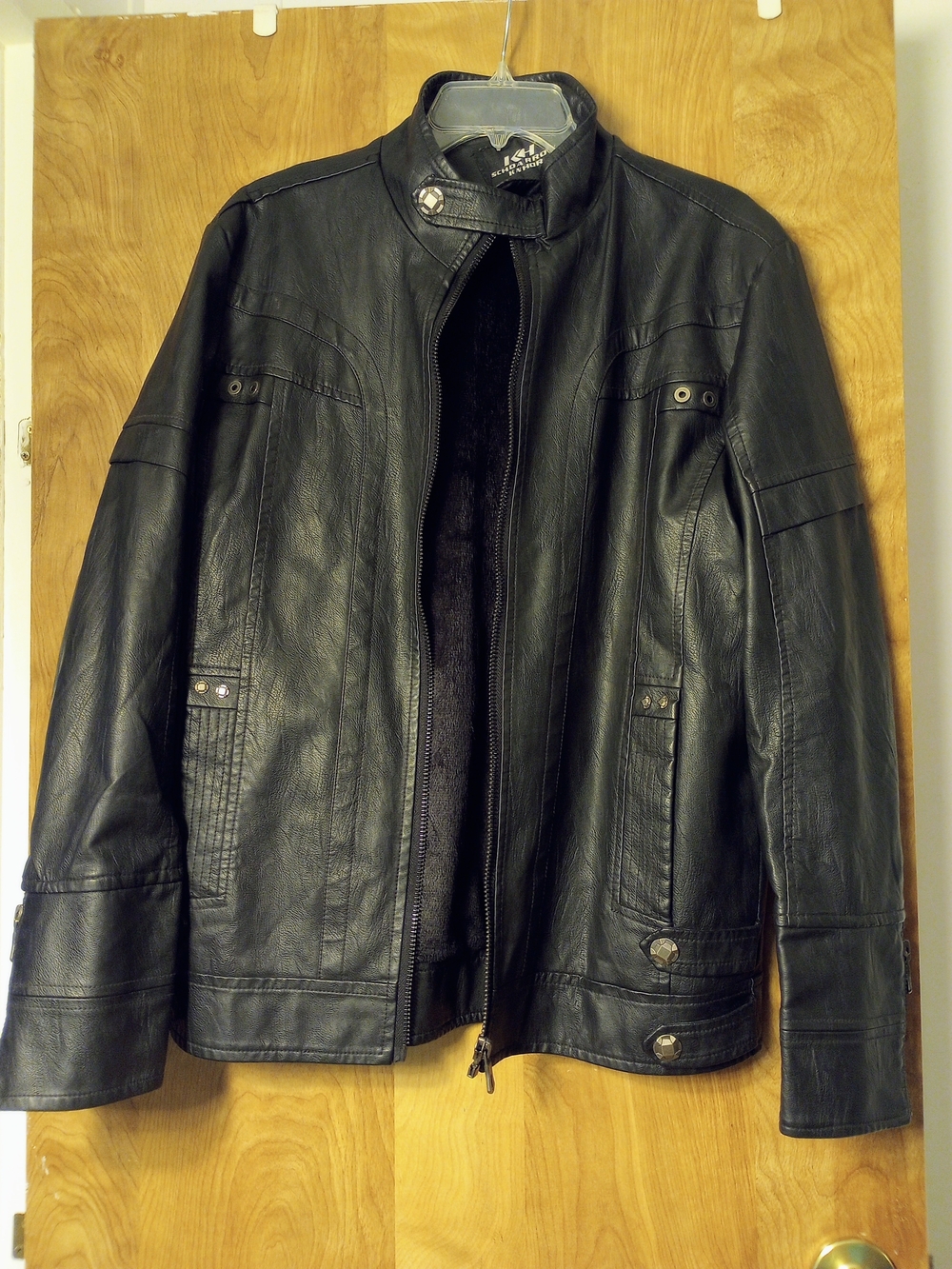 Men's Black Leather Jacket - Classic Moto Style